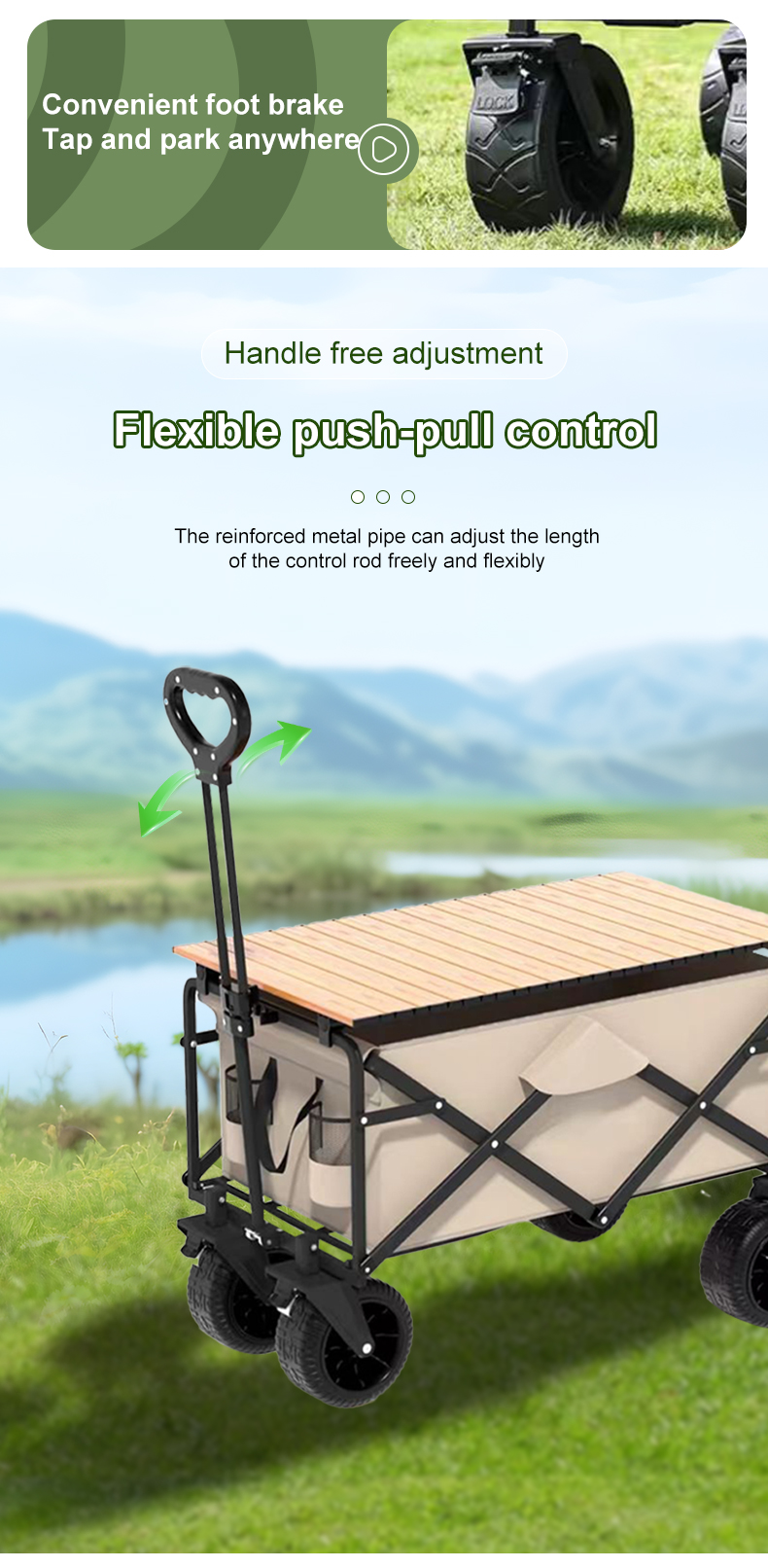 Collapsible Iron Wagon for Outdoor Activities Portable and Lightweight