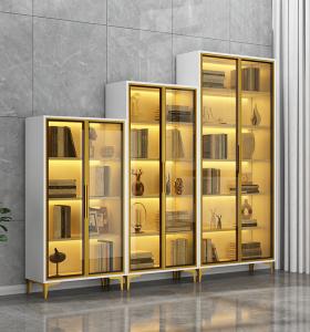Quality CCC Glass Door Bookcase Office Display Cabinet For Coffee Wine Bar wholesale