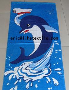 Quality 100% cotton reactive printed beach towel 30X60'' GSM350 400 wholesale