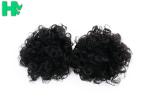 Black Synthetic Hair Pieces , Afro Curly Human Hair Ponytail Extensions