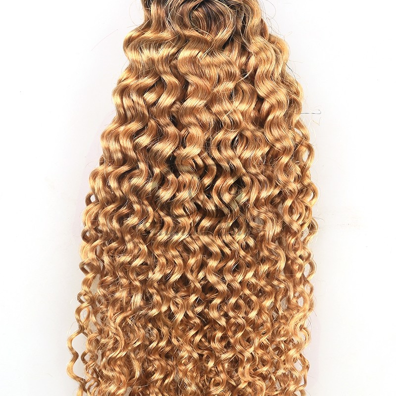 #T1B/27 Kinky Curly Remy Human Hair Bundles Sew In Weave Bundles Brazilian Bundle Deals