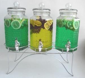 Quality 3 PC glass juice / beverage dispensers wholesale