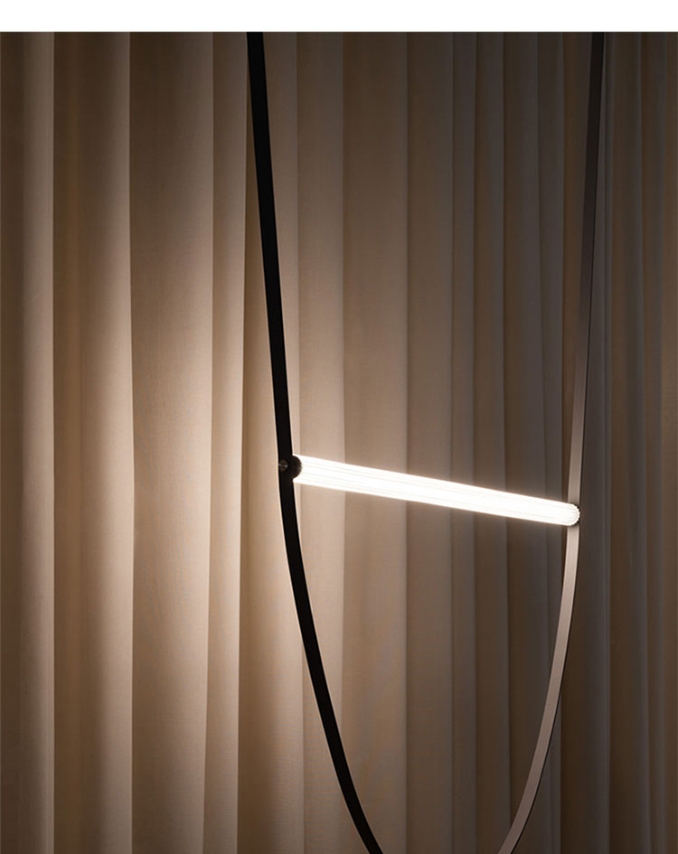 Postmodern Leather Belt Chandelier Living Room Villa Building Coffee long Chandelier(WH-MI-383)