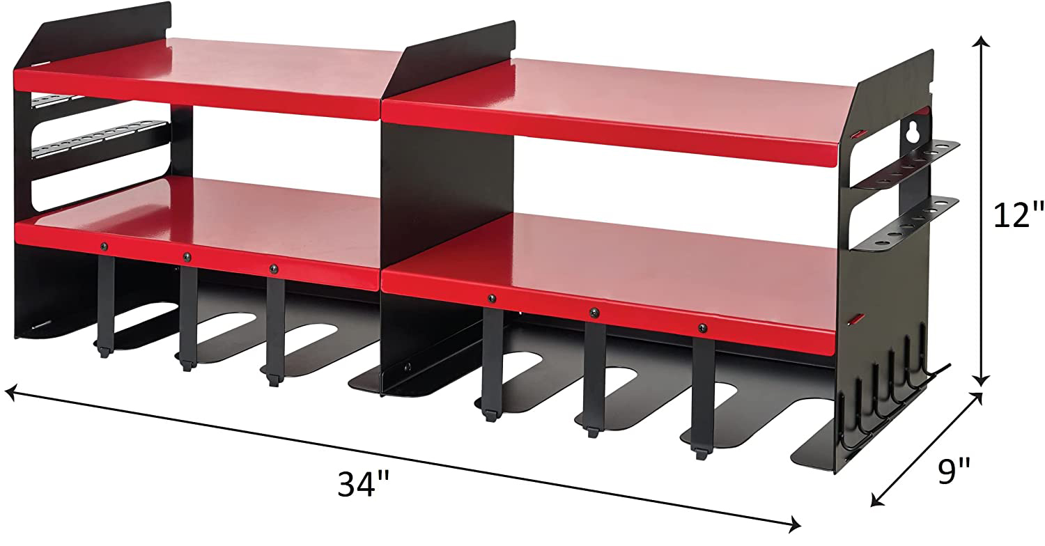 Cordless Drill Tool Holder Organization Storage Rack with Metal Wall Mount Shelf