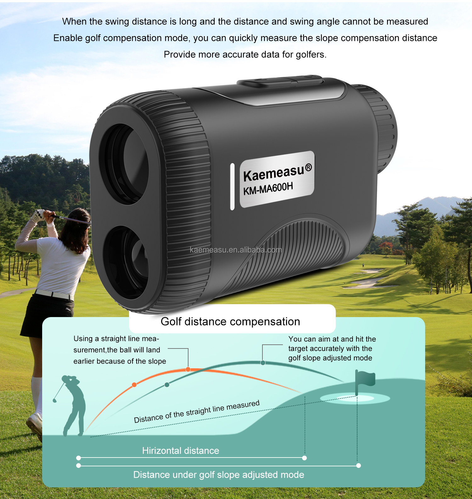 OEM 1000m Golf Laser Rangefinder Lightweight and Compact Good for Kids and Women