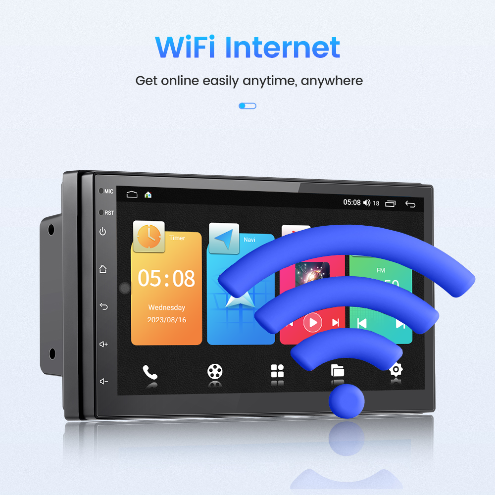Universal Placement 7 Inch Touch Screen Car DVD Player with BT Wifi and GPS Navigation