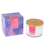 Scented white bottle soy wax candle with blue color folding box