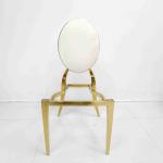 Classic PU Cushion Wedding Banquet Chair White Metal Dining Room Chairs
