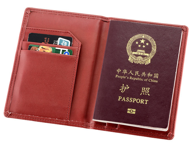 Solid Rectangle Travel Passport Holder Customized Logo Pu Leather Passport Holder