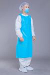 Anti Fouling 25g 35g CPE Isolation Gown With Straight Pendulum