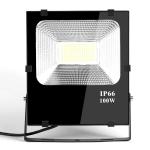 Outdoor AL+Tempered Glass 100Watt Driveless LED flood light Black housing