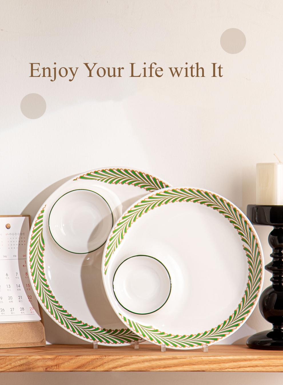 Sustainable 9.5 Inch And 8.5 Inch Ceramic Porcelain Party Plates With Sauce Dish Susi Plate