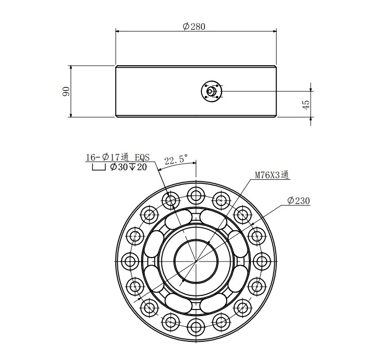 100t Spoke Type Load Cell 700 Ohm 250 Ton Strain Gauge Force Transducer