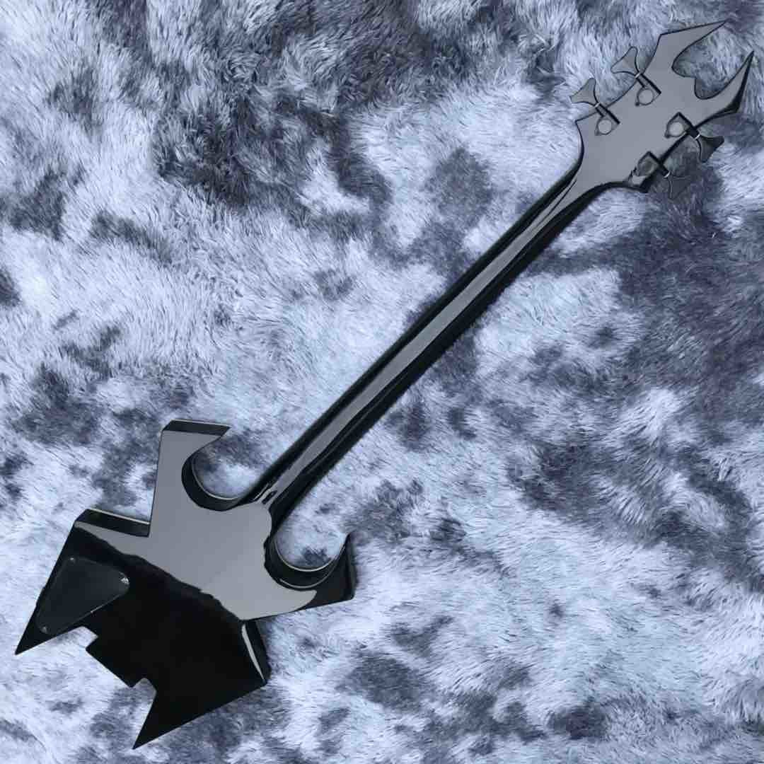 Neck Through Body Ebony Fingerboard 4 Strings Crack Mirror Electric Bass Guitar