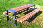Metal Legs Plastic Wood 160*60*75cm outdoor table bench set