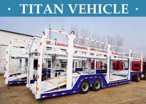 Quality Steel Car Carrier Trailer , 2 / 3 Axle Vehicle Transport Semi Trailer wholesale