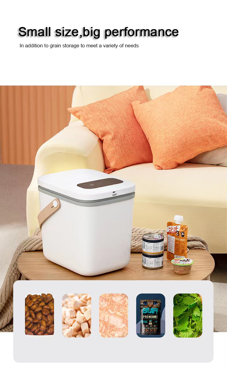 Electric Powered 13 Liter White Vacuum Airtight Food Container Storage Box for Pets