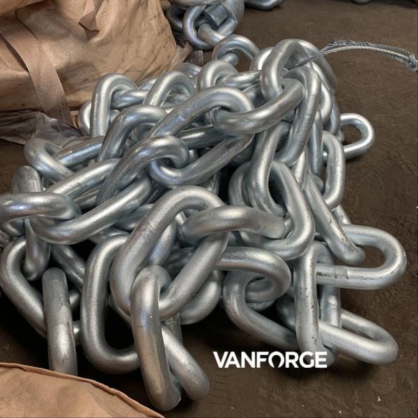 Cheap Rolled Steel Welded Stud Link Anchor Chain Customized Length For Drag Mooring Anchoring for sale