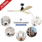 Energy Saving DC Motor Ceiling Fan with Natural Wood Blades and Smart Remote