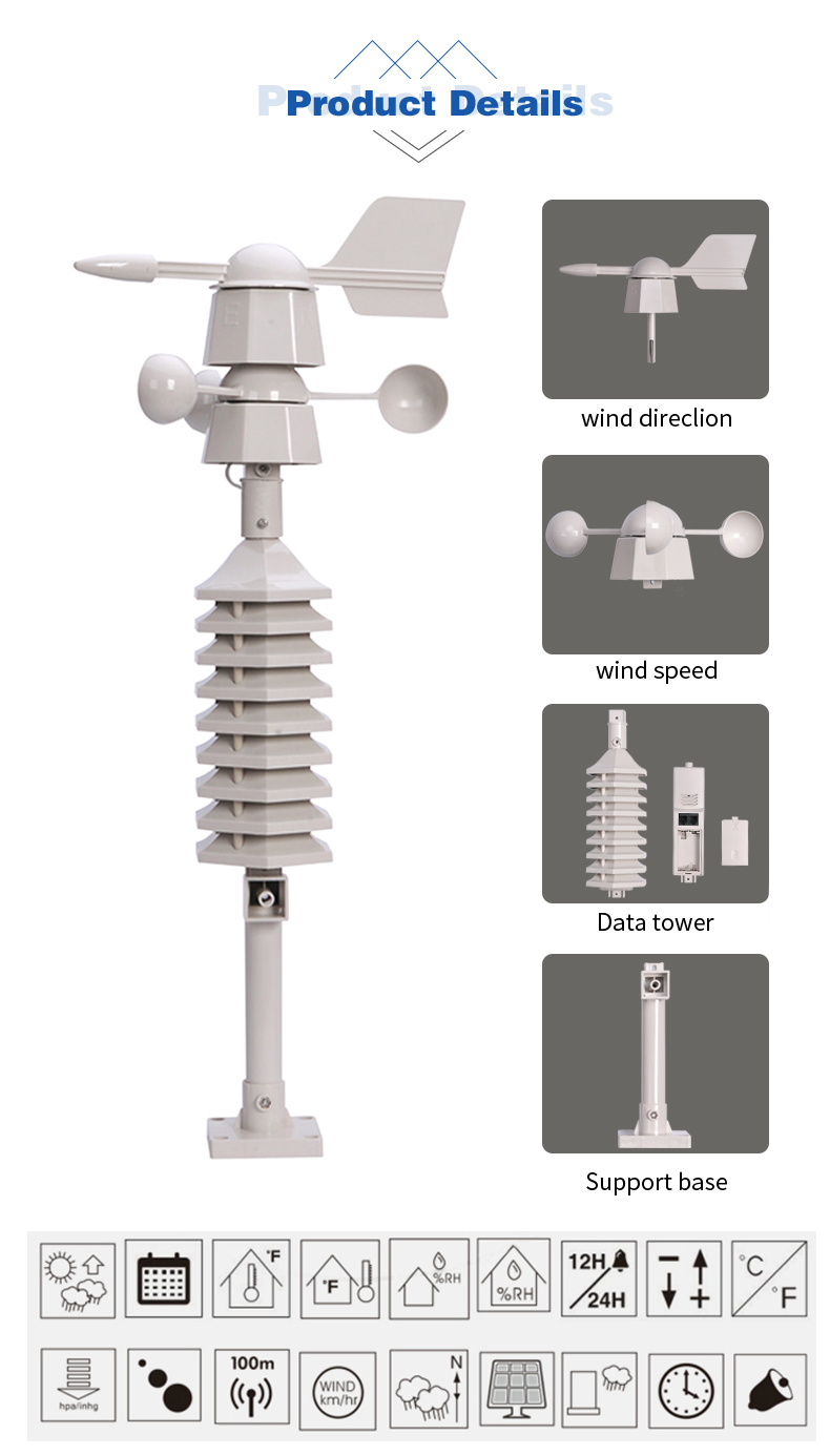 Outdoor Wireless Weather Station Temperature Humidity Wind Direction And Speed Sensor