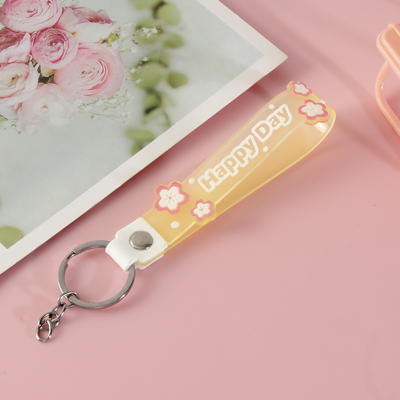 Cute Cartoon Keychain Charms For Girls And Boys , Bpa Free Customized Silicone Keychain Wristband