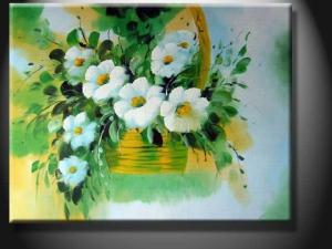 Quality Green Home Wall Art Decorative Landscape Paint Handmade Oil Painting with Flower YXHHG1265 wholesale
