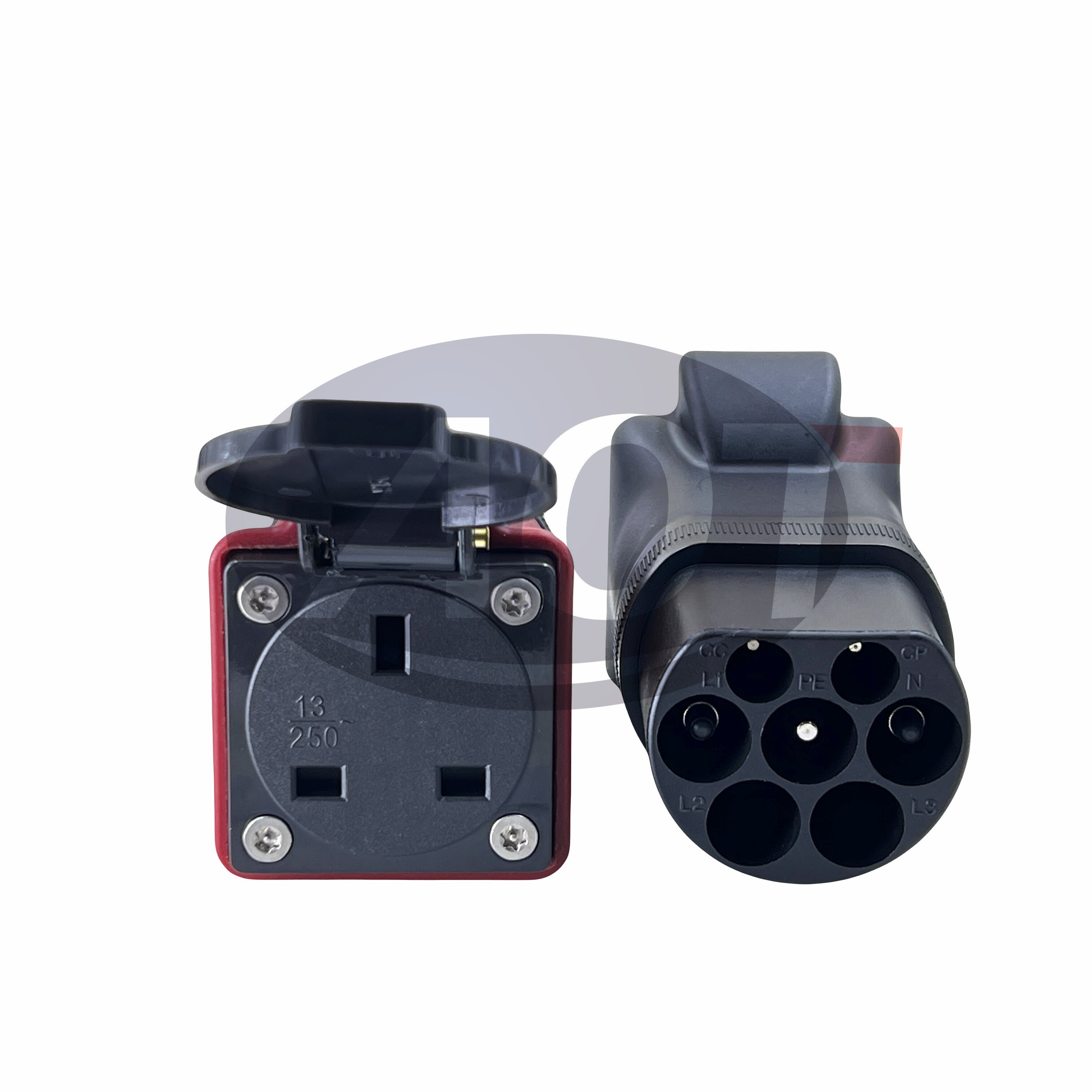 AOTAI Type2 to UK 3pin Plug Adapter S4L Single Phase Scooter Charger Adapter with High Temperature Resistant PC 220-240V