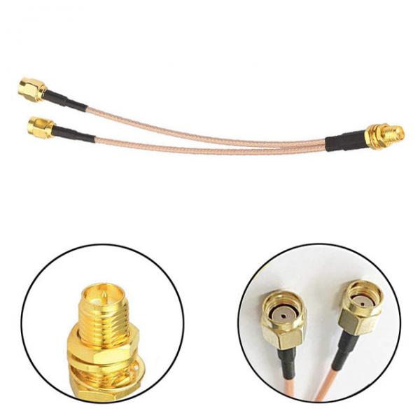Cheap 2 SMA Male RP Plug Y Type Splitter Pigtail RG316 RF Cable Assemblies for sale
