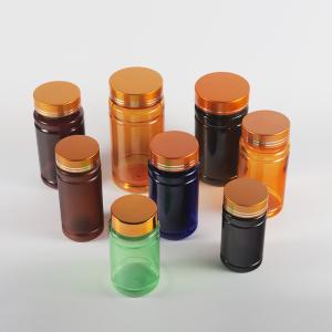 Quality Pharmaceutical Packaging Tablet Medicine Bottle with Tamper-Proof Cap Label BPA Free Empty PetBrown Plastic Pill Bottle Seal wholesale
