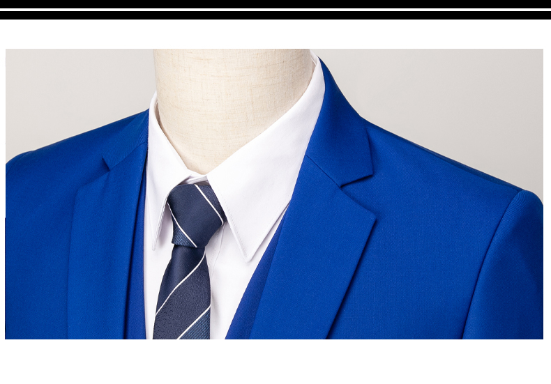 Other Mens Office Suit Single Button 3 Pieces Single Breasted Plus Size Suits Blazer