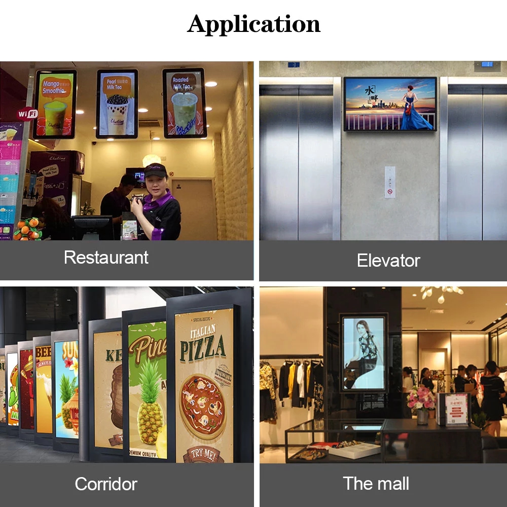 1080P 8ms Wall Mounted Windows Digital Signage Player 65 Inch Indoor / Outdoor