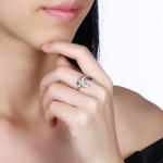 Dainty Star And Crescent Moon Open Ring 925 Sterling Silver For Women Teen Girls