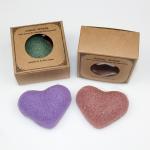 Freeze Dry Purple Cinnamon Pink Heart Konjac Sponge Biodegradable