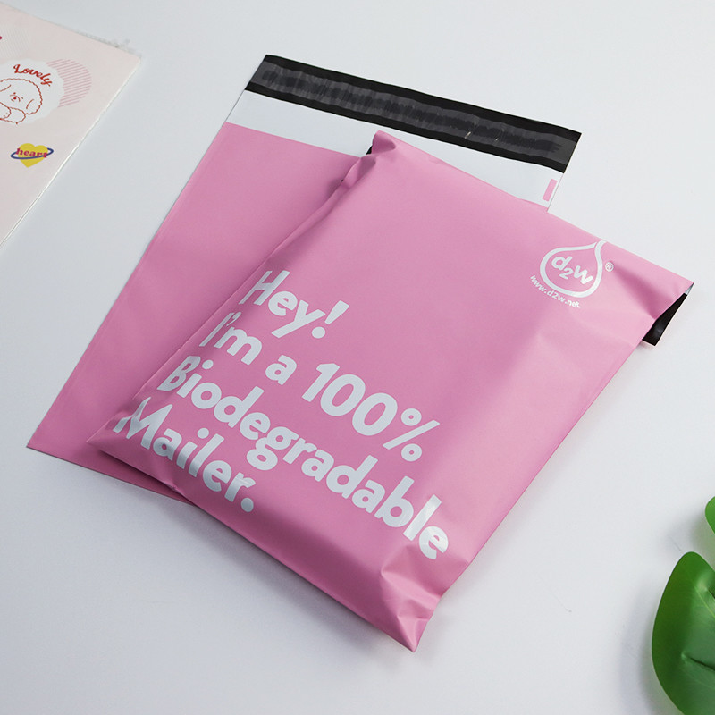 Pink 100% Degradable Biodegradable Courier Bags Eco Friendly Custom Mailers