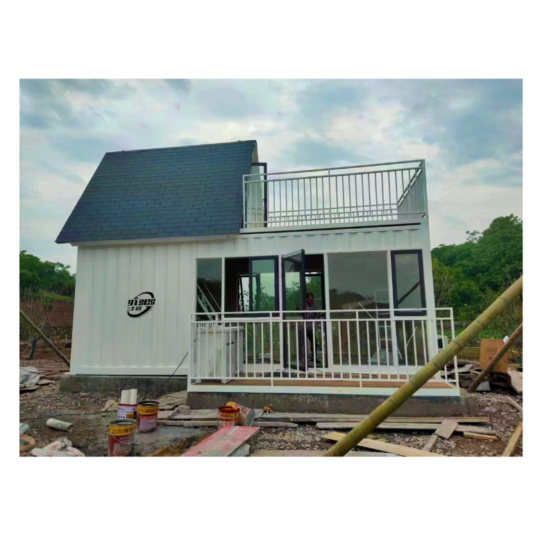 Hotel Steel Frame Galvanized Steel Bending Flat Packaging Container for 20ft Medical Clinic Isolation Room White Custom Glass House