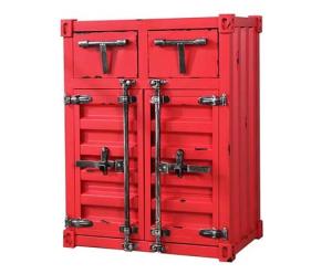 Quality 2 Drawers 2 Door Red Industrial Style Vintage Container Side Cabinet Shoe Cabinet wholesale