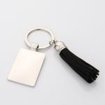 Blank Sublimation Round Keyring Ornament With Tassel Lovers Gifts Creative Metal