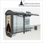 Galvanized 8mm Glass DC24V Bus Stop Waiting Shed
