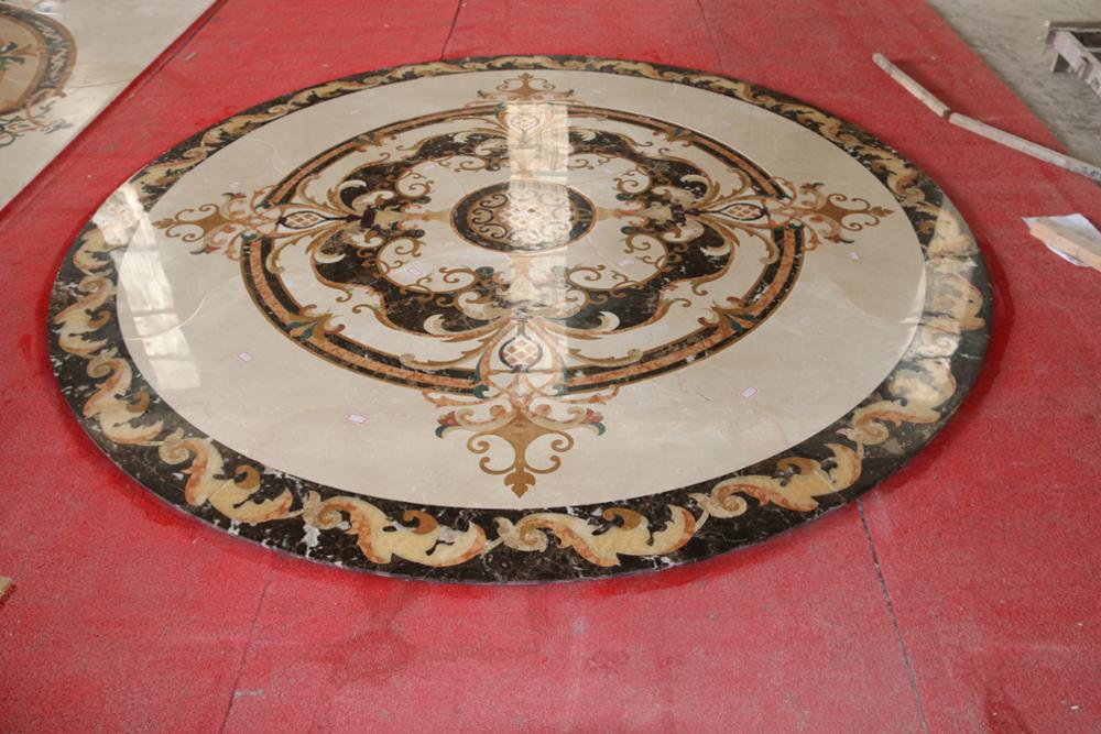 Polished Marble Decorative Tile Medallions , Lobby Hall Stone Tile Medallions
