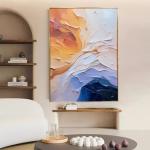 Customized Abstract Colorful Hand Painted Oil Painting 3D Wall Art For Home