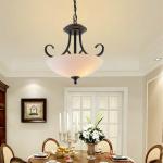 American Rural led Chandelier simple iron Lamp bedroom dining room led creative
