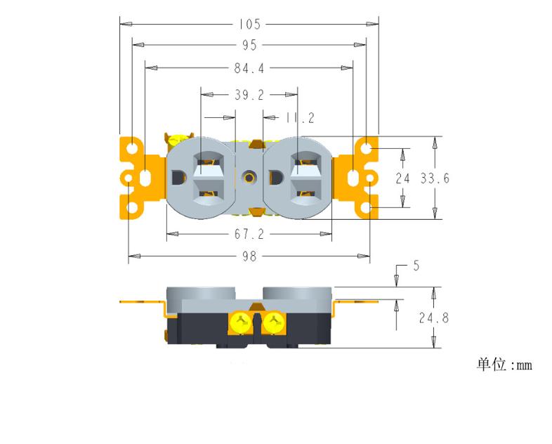 Customized 20A 125V 5-20R GFCI Decorative Outlet Wall Socket WIFI NO American Type