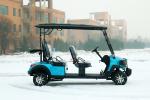 Blue 4-Seat Luxury Electric Golf Cart Can Be Customized Color And LOGO Provides