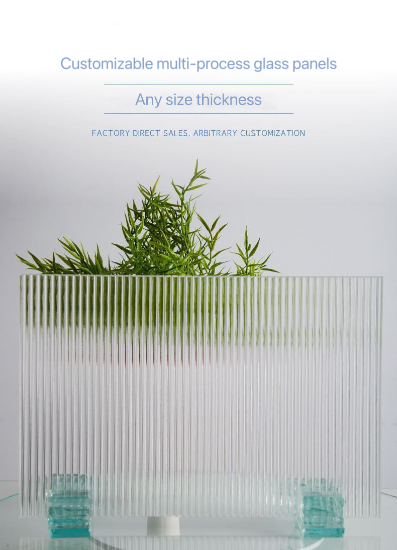 Decorative Tinted Tempered Clear Float Glass Narrow Reeded 2mm For Building