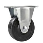 2" threaded stem industry rubber caster with side brake, 2" rubber caster brake