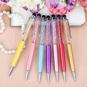 Quality Hot sale Advertising Crystal metal pen with touch screen metal ball pen wholesale