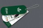 Offset Printing PVC Hang Tag / Hole hang clothing tags with ribbons