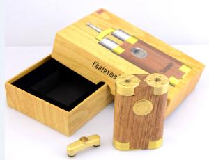Quality 2015 best selling e cigarette unique design double atomizer wood mini box mod Chainsmoker wholesale