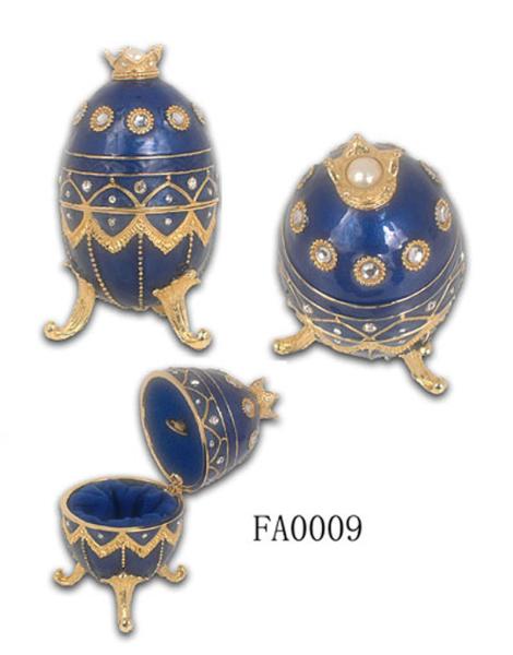 New Vintage Egg Shaped Music Box Faberge Egg Music Box Pewter Figurine Musical
