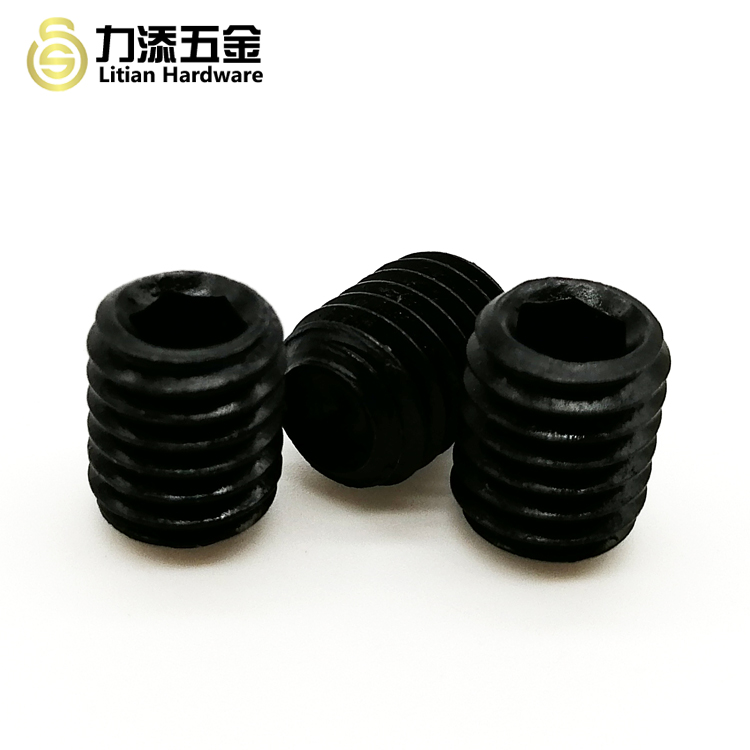 DIN 916 Black Hexagon Socket , Grub Screw Cup Point Spring Set Screw Titanium